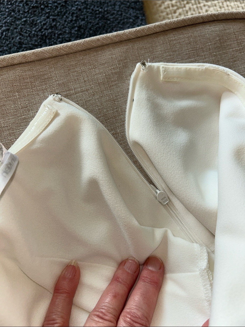 Calvin Klein White One-Shoulder High-Waist Tie-Belt Shorts - Picture 5 of 10